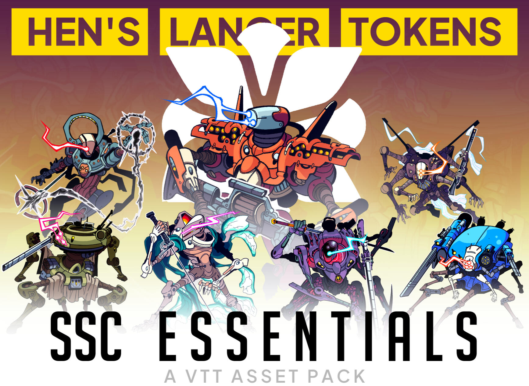 7 SSC Lancer Tokens for Hen's Lancer Tokens a LANCER TTRPG Asset Pack
