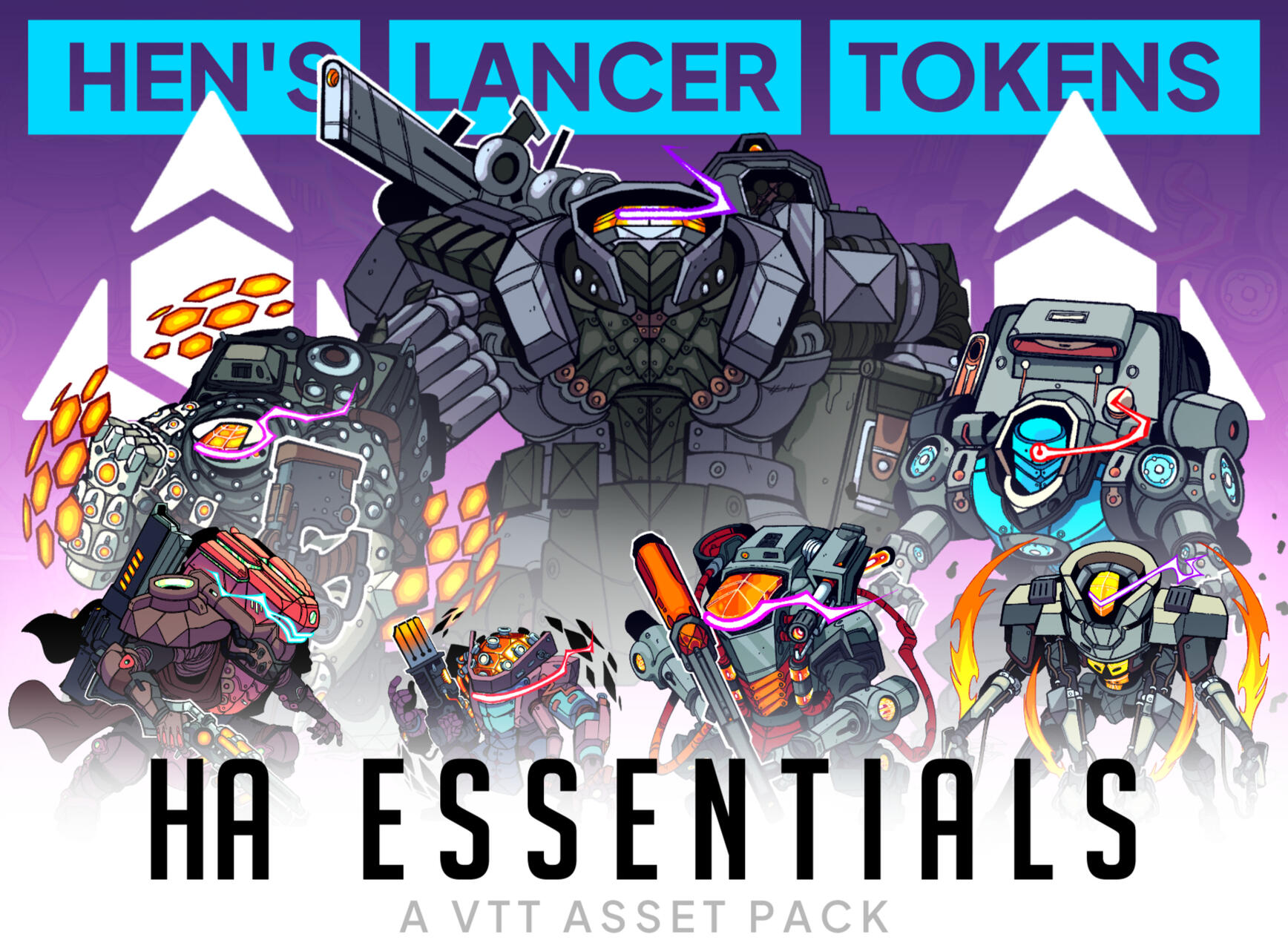 7 HA Lancer Tokens for Hen's Lancer Tokens a LANCER TTRPG Asset Pack