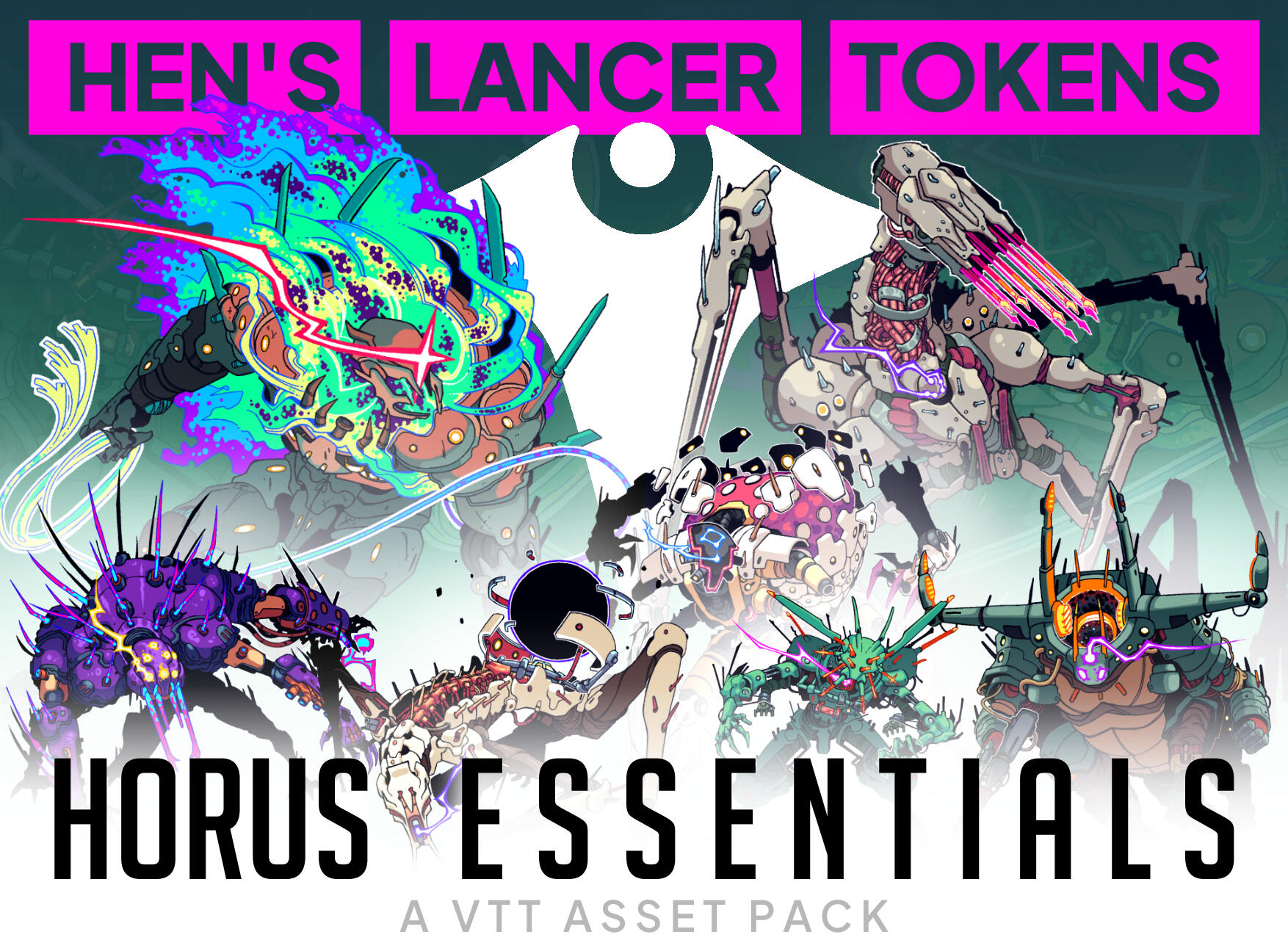 7 HA Lancer Tokens for Hen's Lancer Tokens a LANCER TTRPG Asset Pack