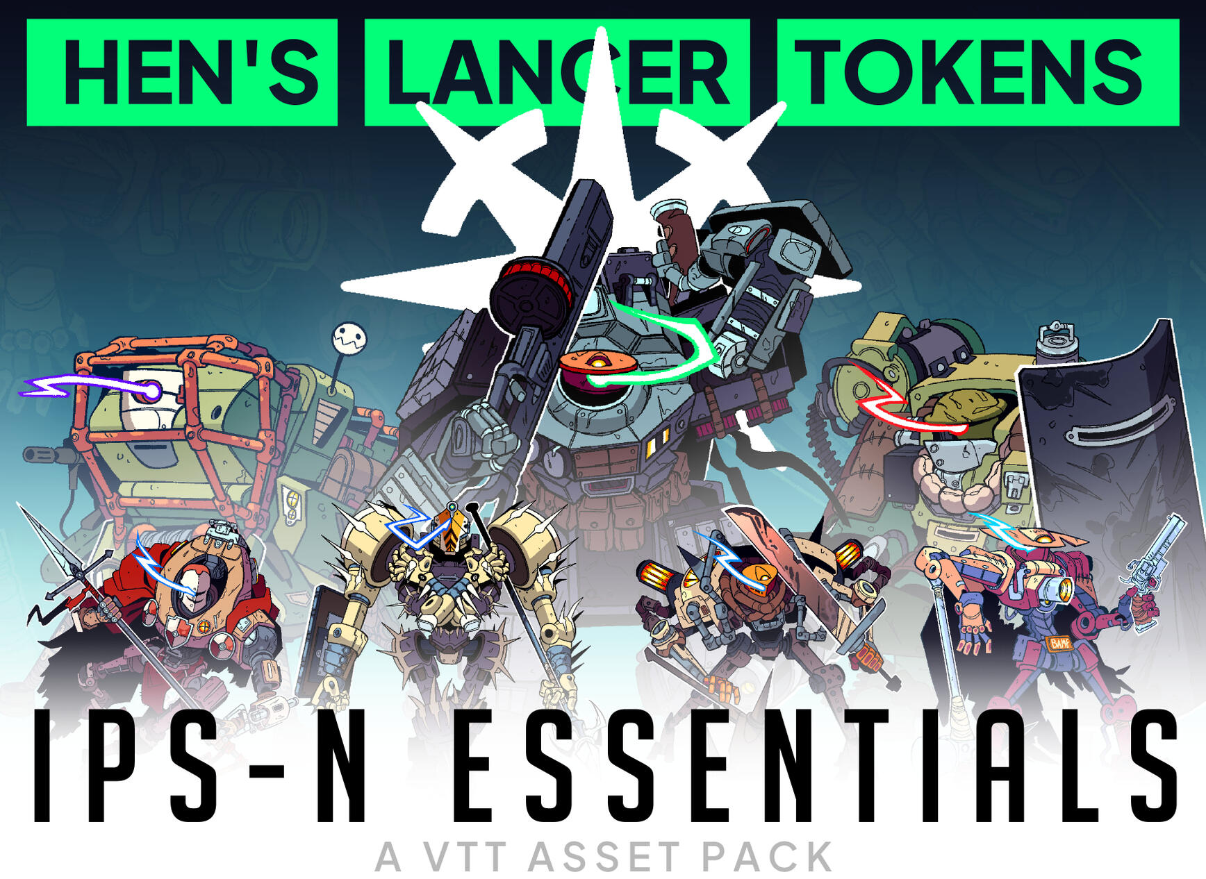 7 IPS-N Lancer Tokens for Hen's Lancer Tokens a LANCER TTRPG Asset Pack