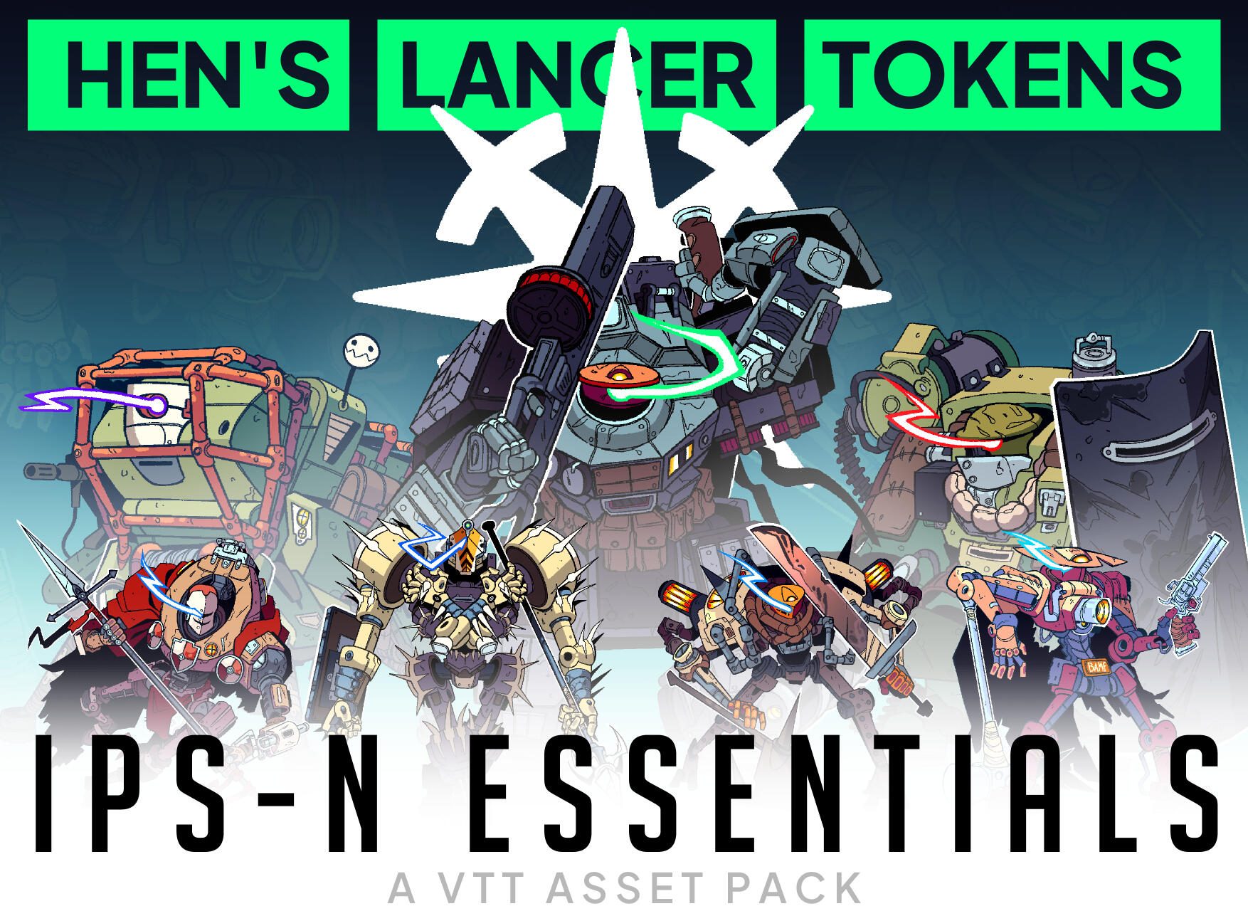 7 IPS-N Lancer Tokens for Hen's Lancer Tokens a LANCER TTRPG Asset Pack