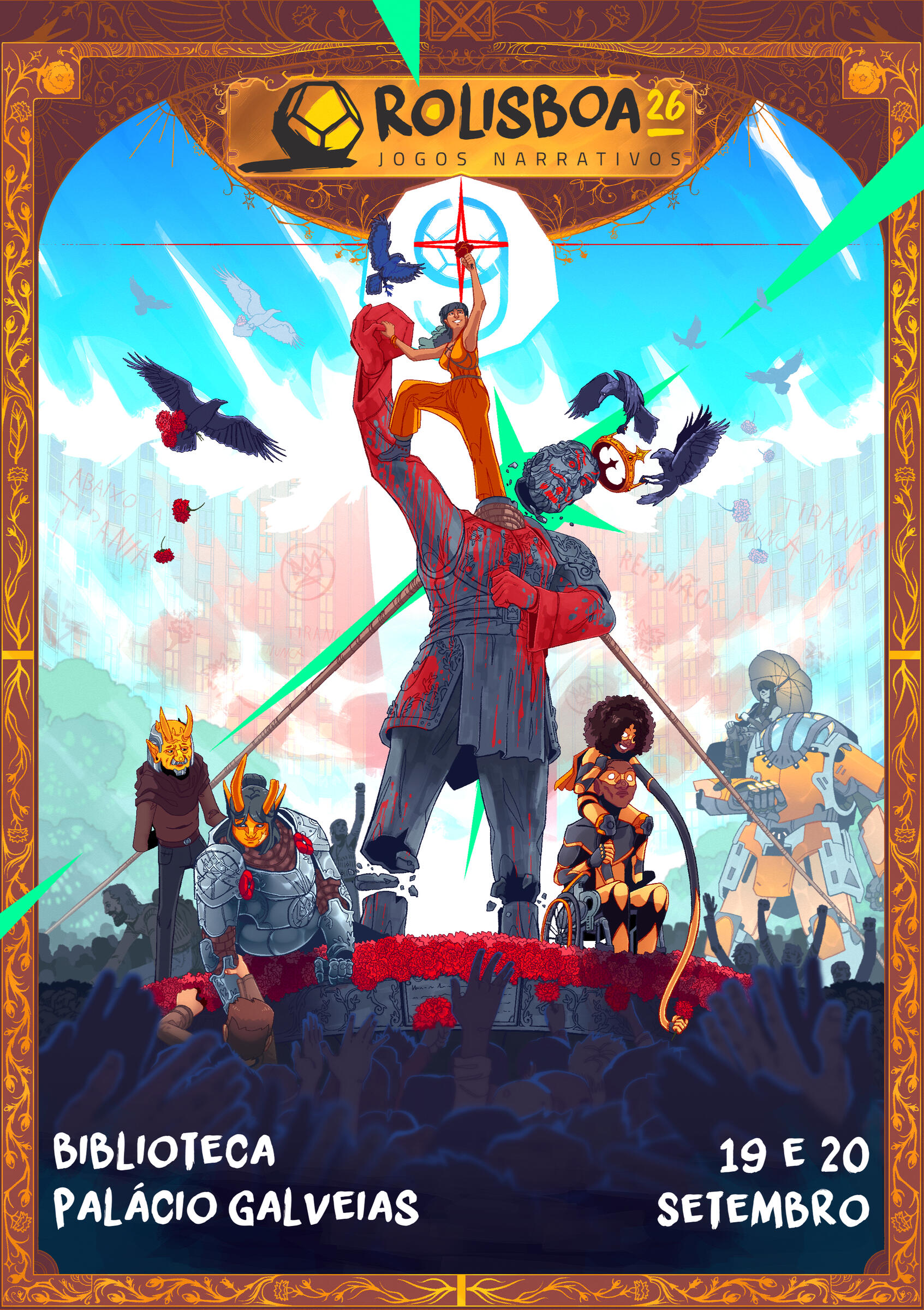 Poster for the 26th version of the "Rolisboa" TTRPG Event in Lisbon, Portugal